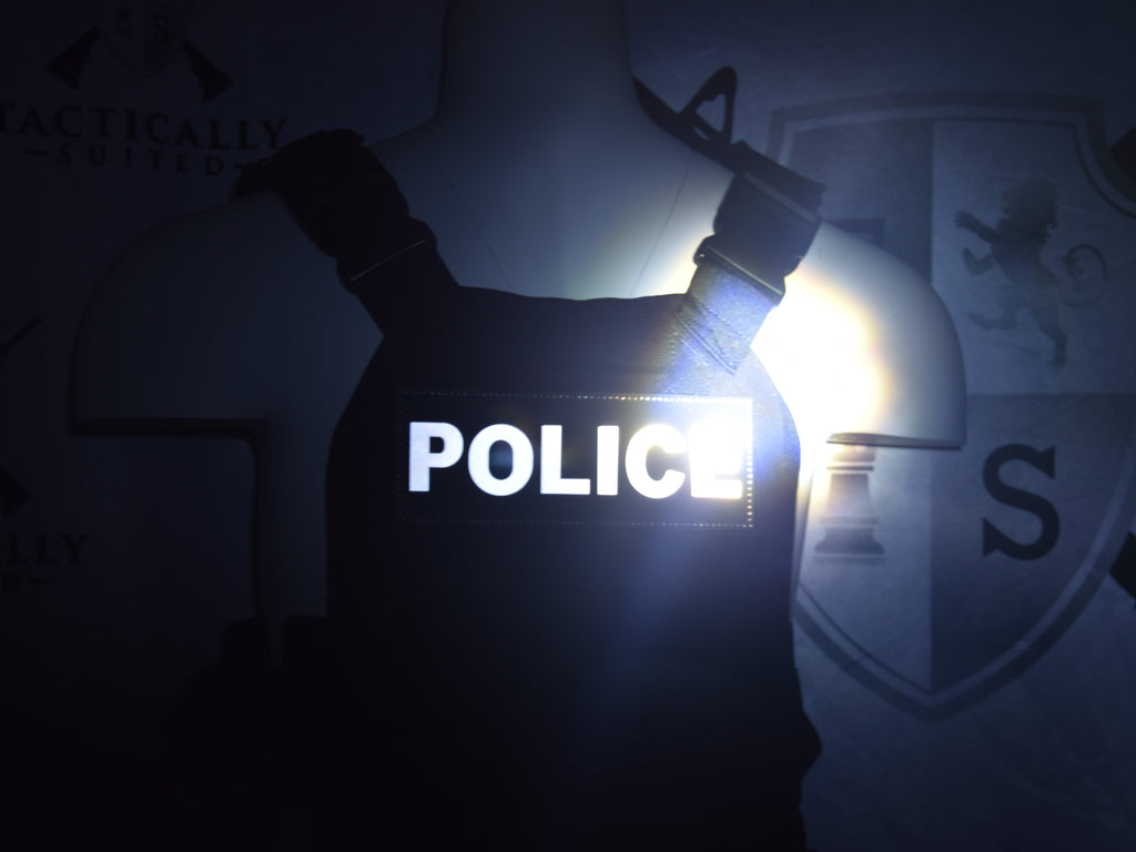 Reflective Plate Carrier Patch (3"x8") - POLICE FEDERAL AGENT