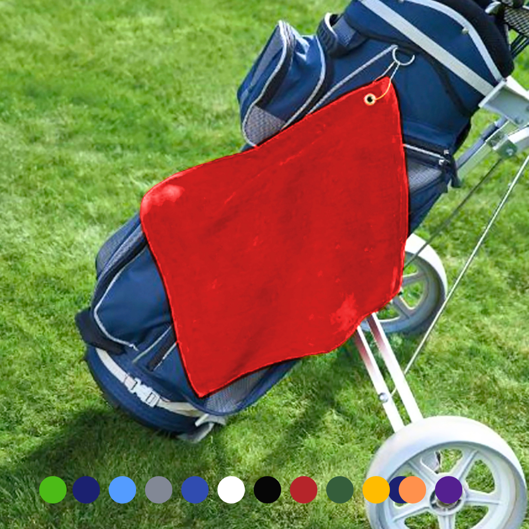 Small Jewel Velour Golf Towel: Corner Grommet & Hook Pack of 6