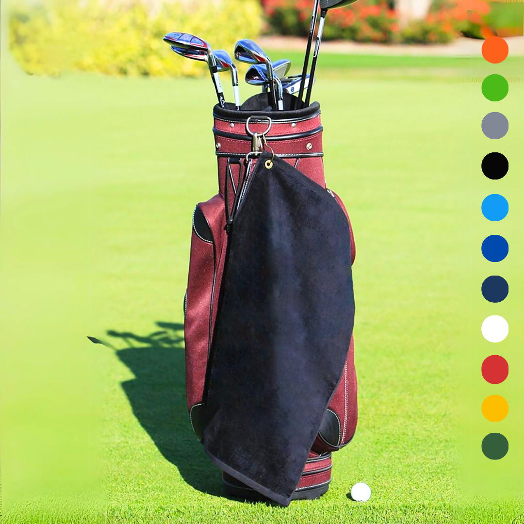 Medium Diamond Velour Golf Towel: Corner Grommet & Hook Pack of 4