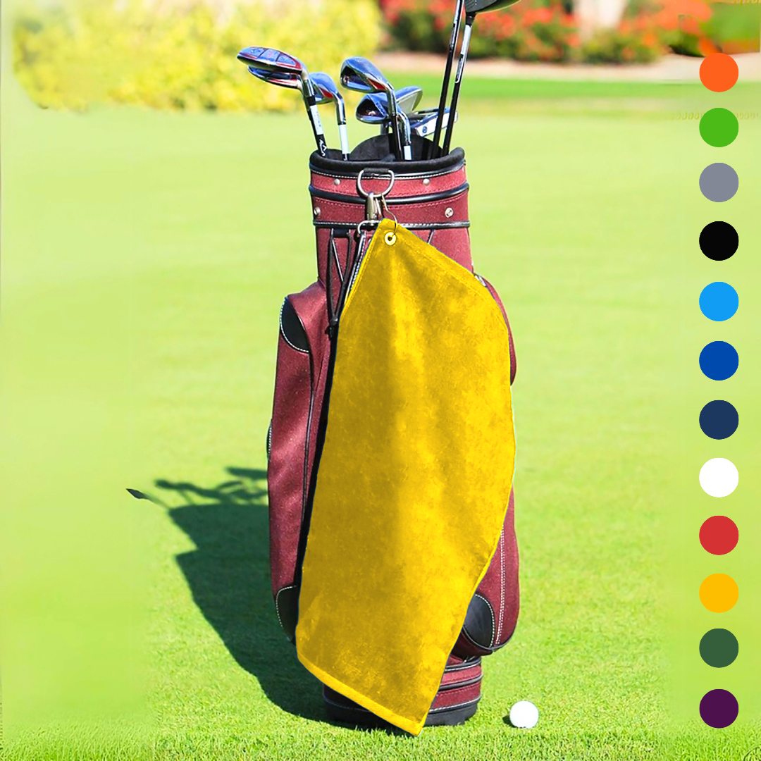 Medium Diamond Velour Golf Towel: Corner Grommet & Hook Pack of 4