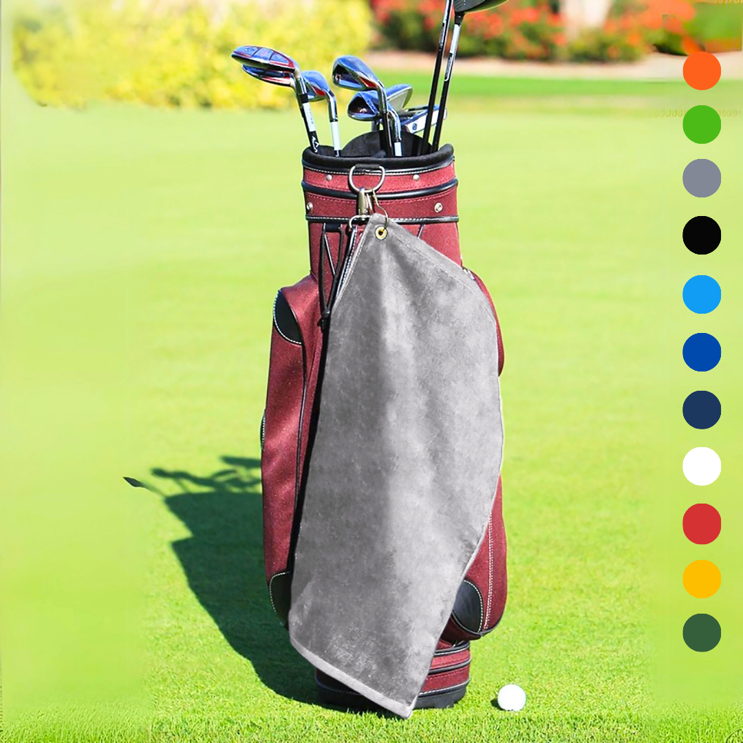 Medium Diamond Velour Golf Towel: Corner Grommet & Hook Pack of 4
