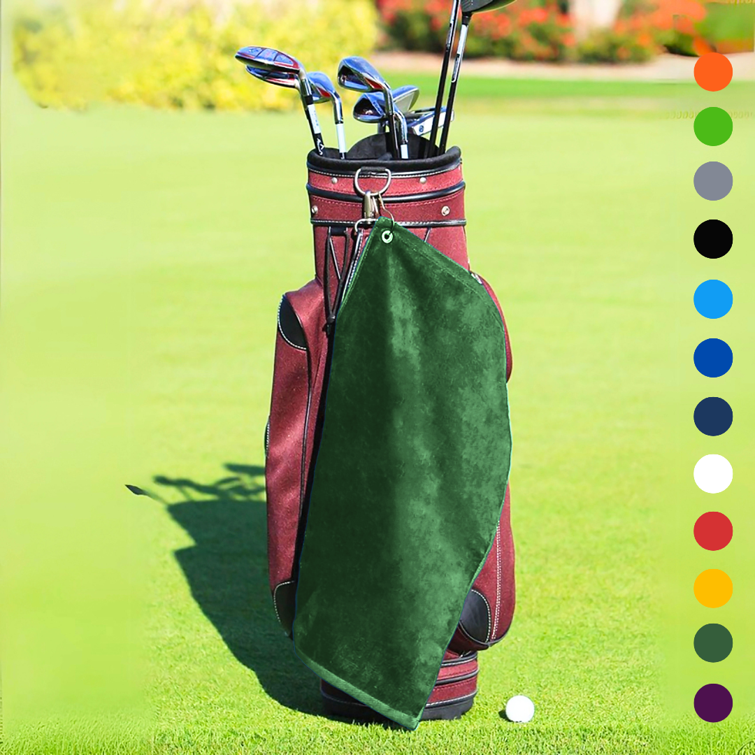 Medium Diamond Velour Golf Towel: Corner Grommet & Hook Pack of 4