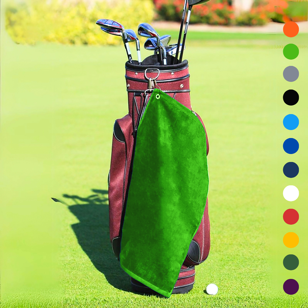 Medium Diamond Velour Golf Towel: Corner Grommet & Hook Pack of 4