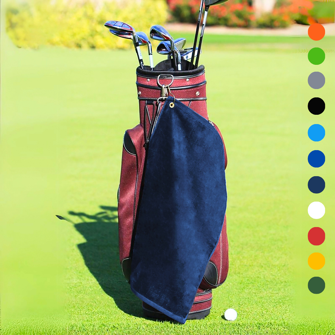 Medium Diamond Velour Golf Towel: Corner Grommet & Hook Pack of 4