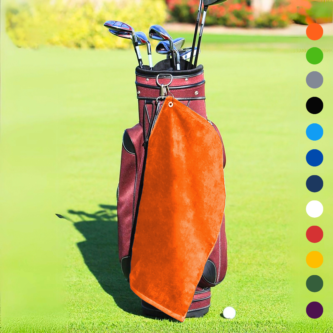 Medium Diamond Velour Golf Towel: Corner Grommet & Hook Pack of 4
