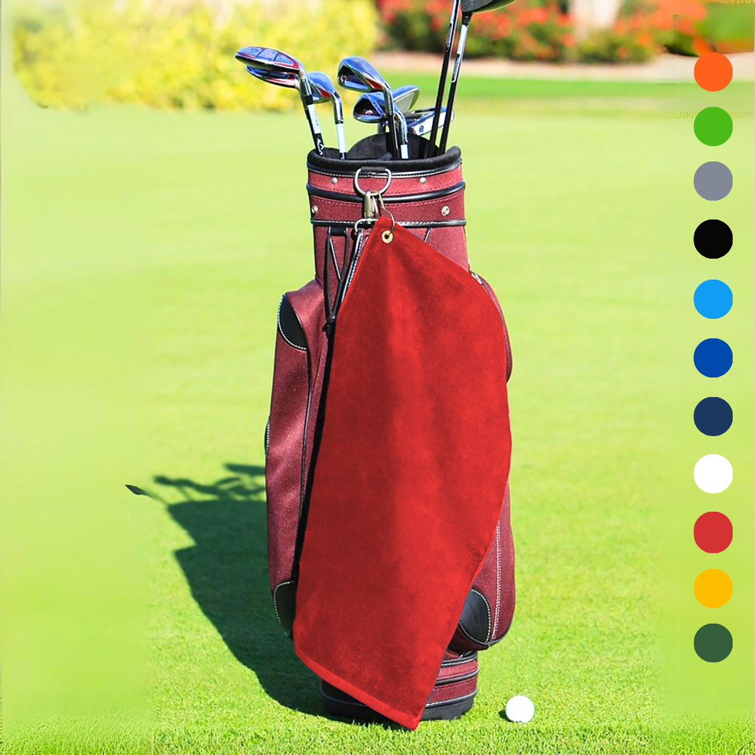 Medium Diamond Velour Golf Towel: Corner Grommet & Hook Pack of 4
