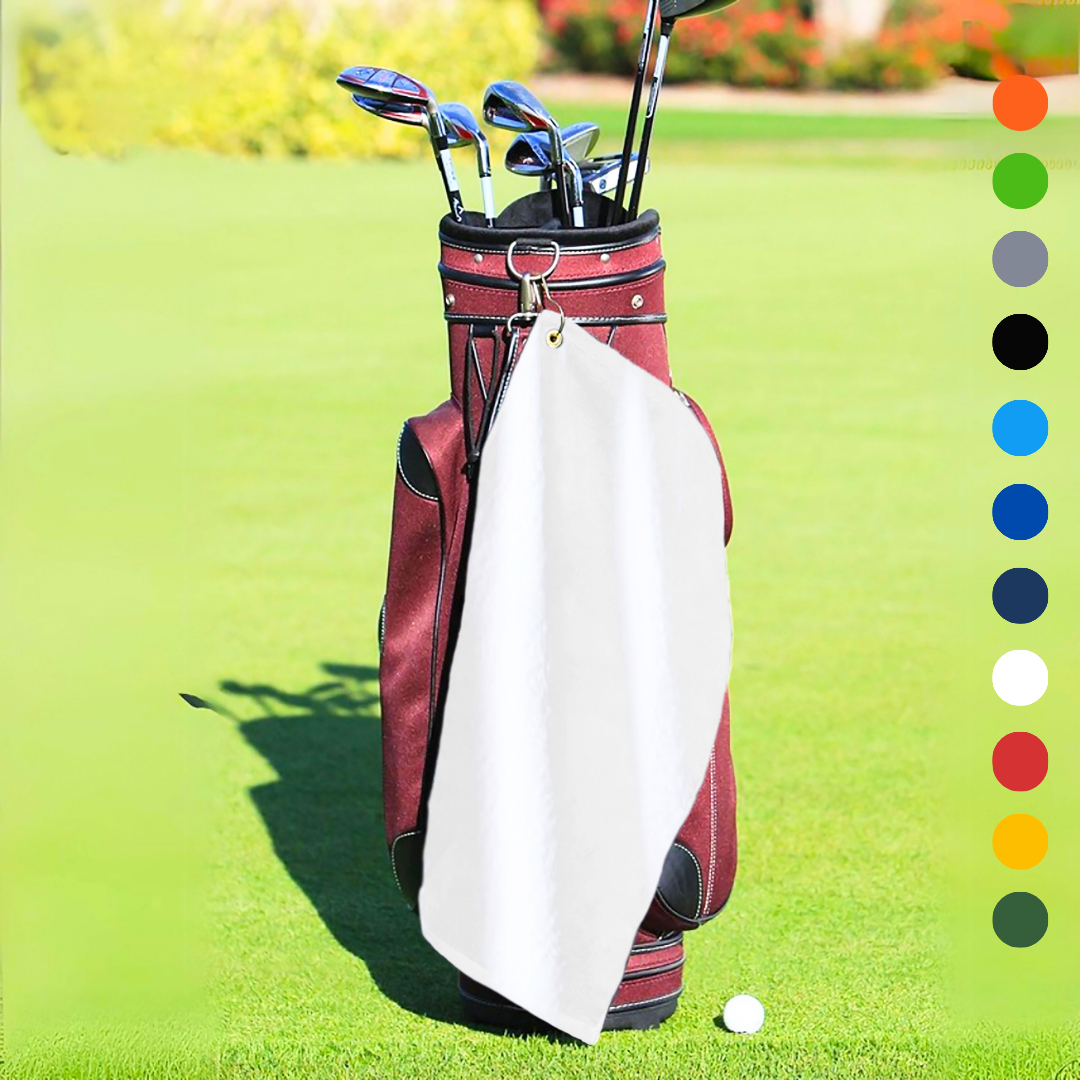 Medium Diamond Velour Golf Towel: Corner Grommet & Hook Pack of 4