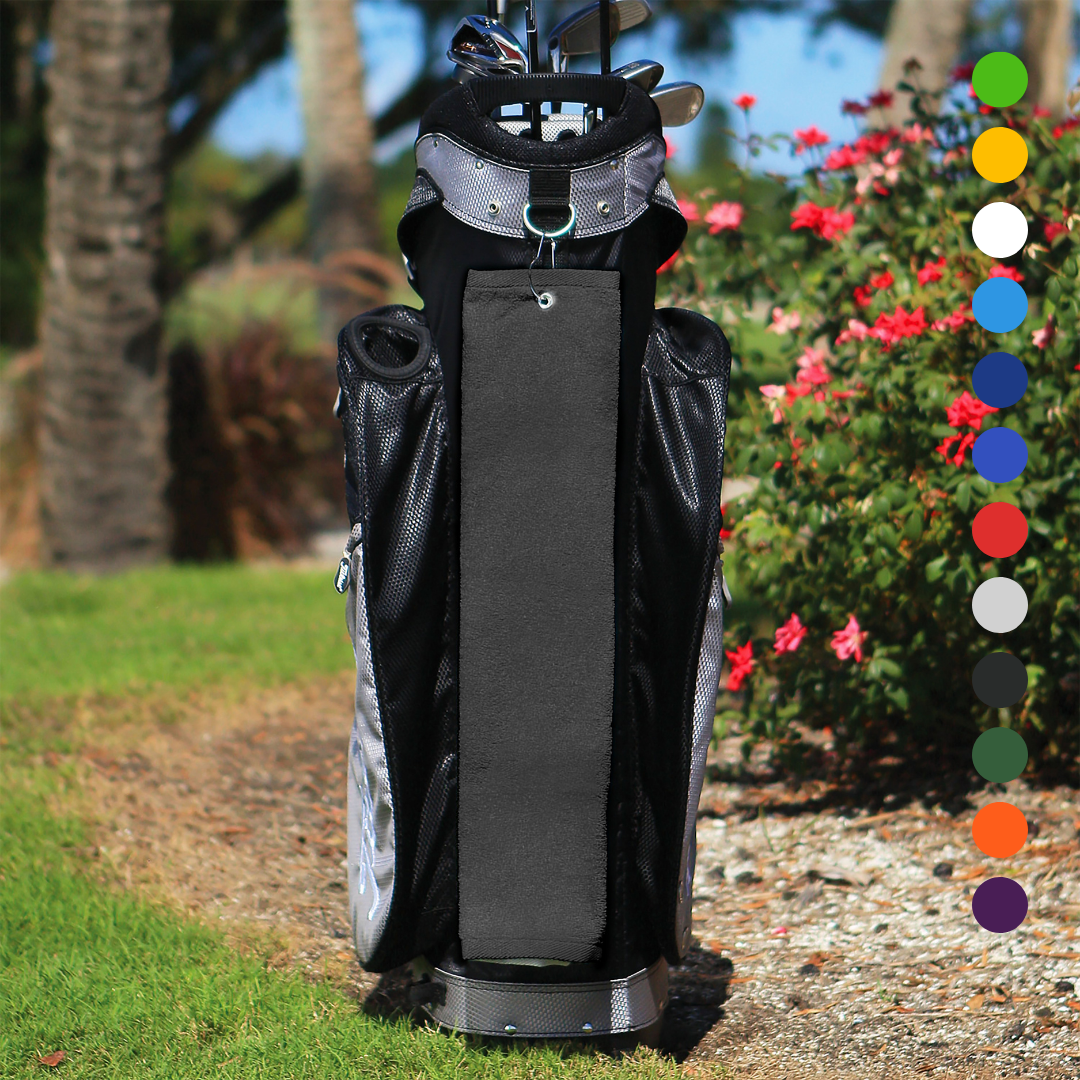 Tri-Fold Diamond Velour Golf Towel: Grommet & Hook Pack of 3
