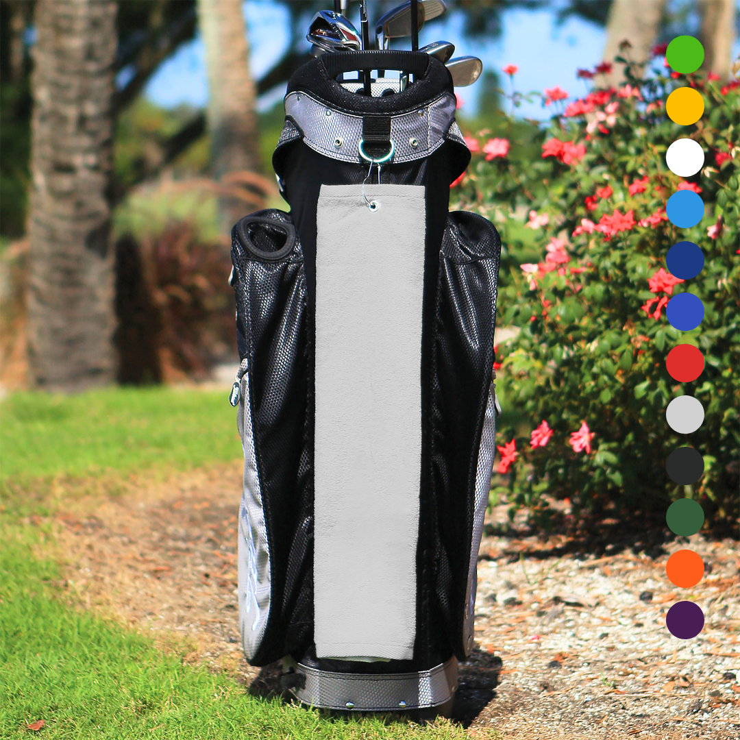 Tri-Fold Diamond Velour Golf Towel: Grommet & Hook Pack of 3