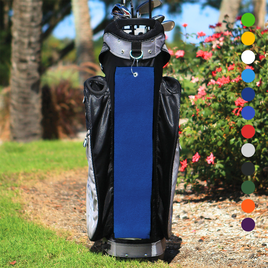 Tri-Fold Diamond Velour Golf Towel: Grommet & Hook Pack of 3