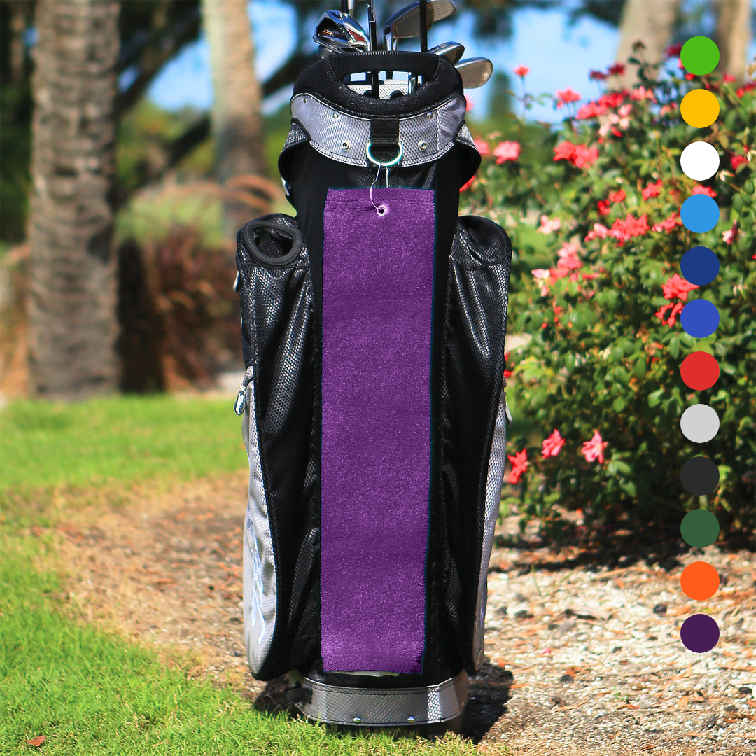 Tri-Fold Diamond Velour Golf Towel: Grommet & Hook Pack of 3