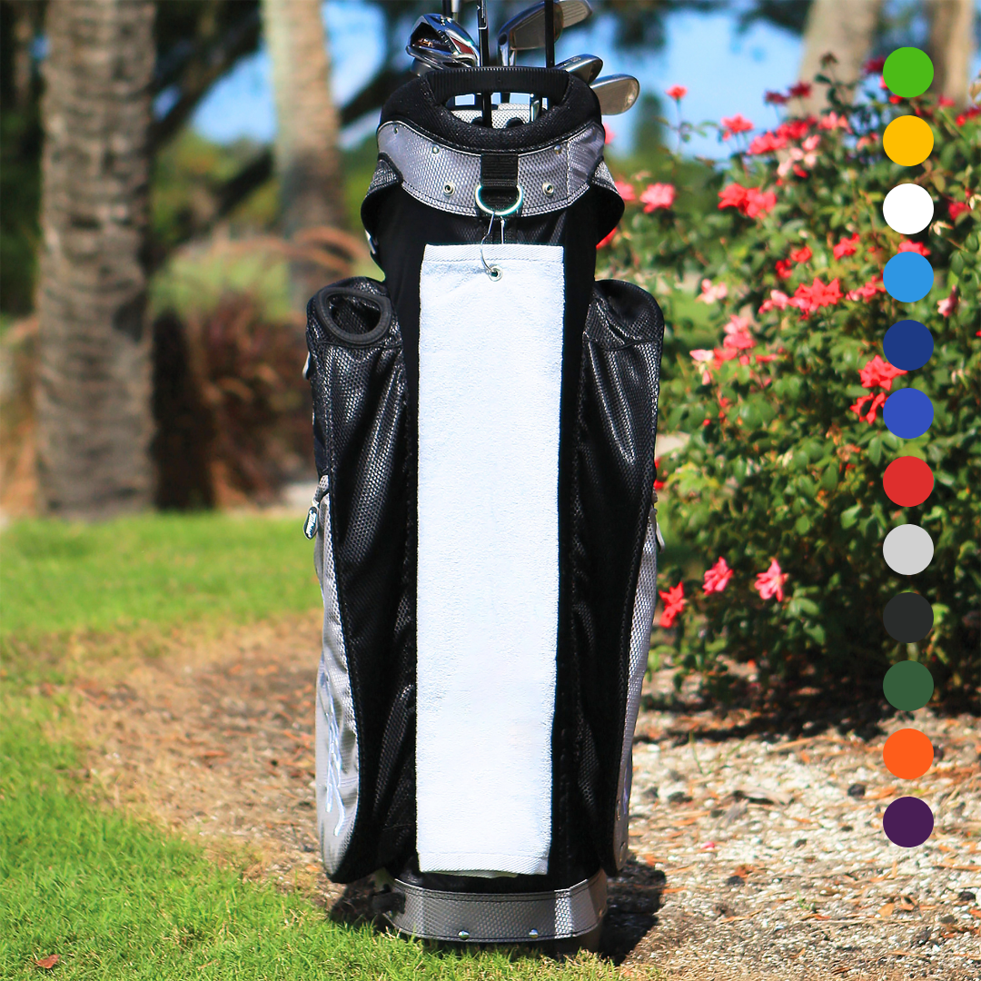 Tri-Fold Diamond Velour Golf Towel: Grommet & Hook Pack of 3