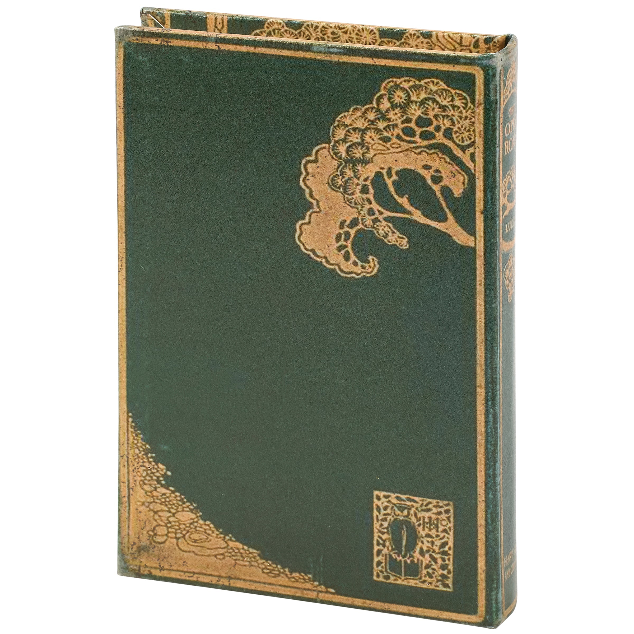 The Open Road Vintage Book Box | Trees Book Shaped Storage Stash Trinket Box