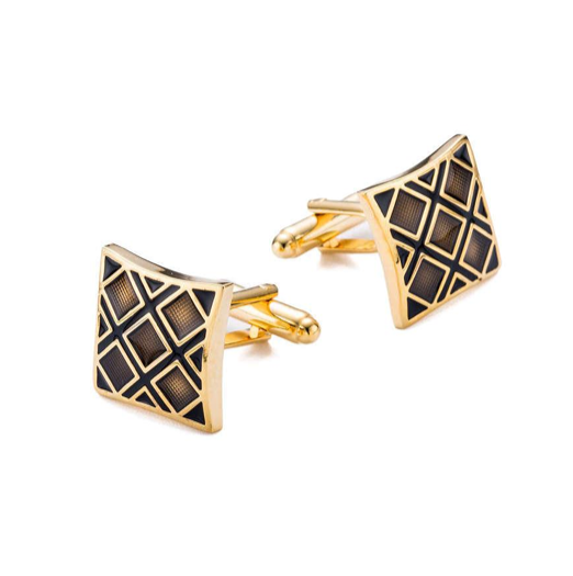 The Geometric Prestige Diamond Pattern Cufflinks
