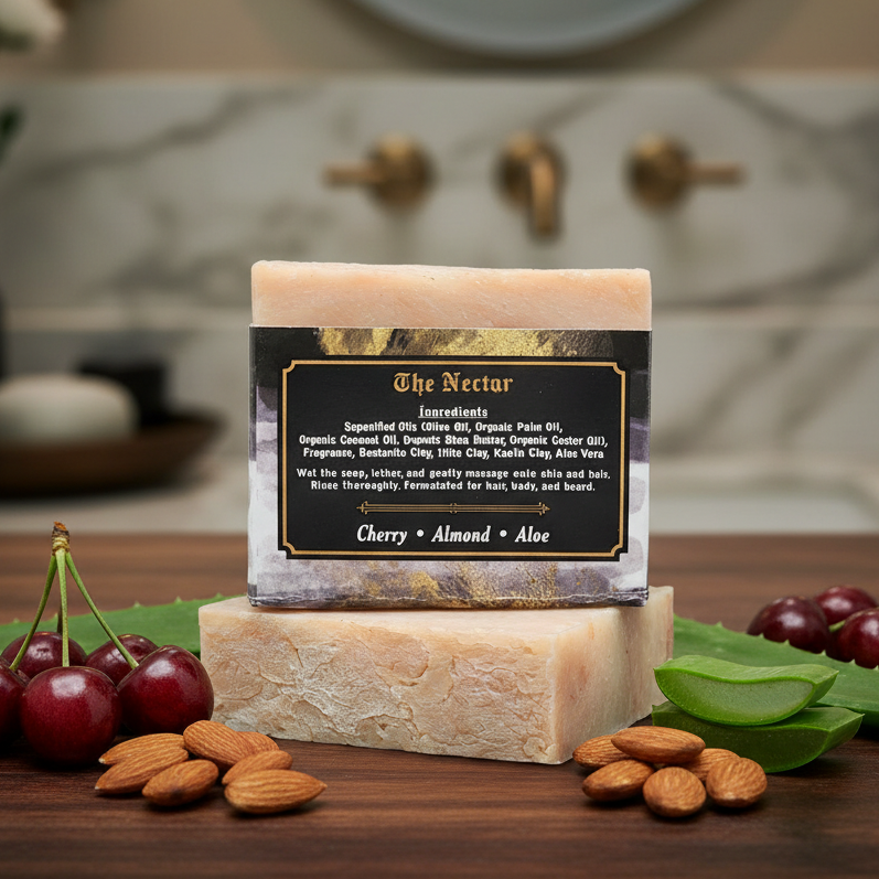"The Nectar" Handmade Vegan Bar Soap for Hair, Body and Beard