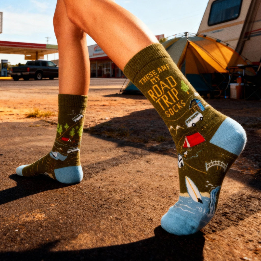 These Are My Road Trip Socks | Fun Travel-Inspired Crew Socks