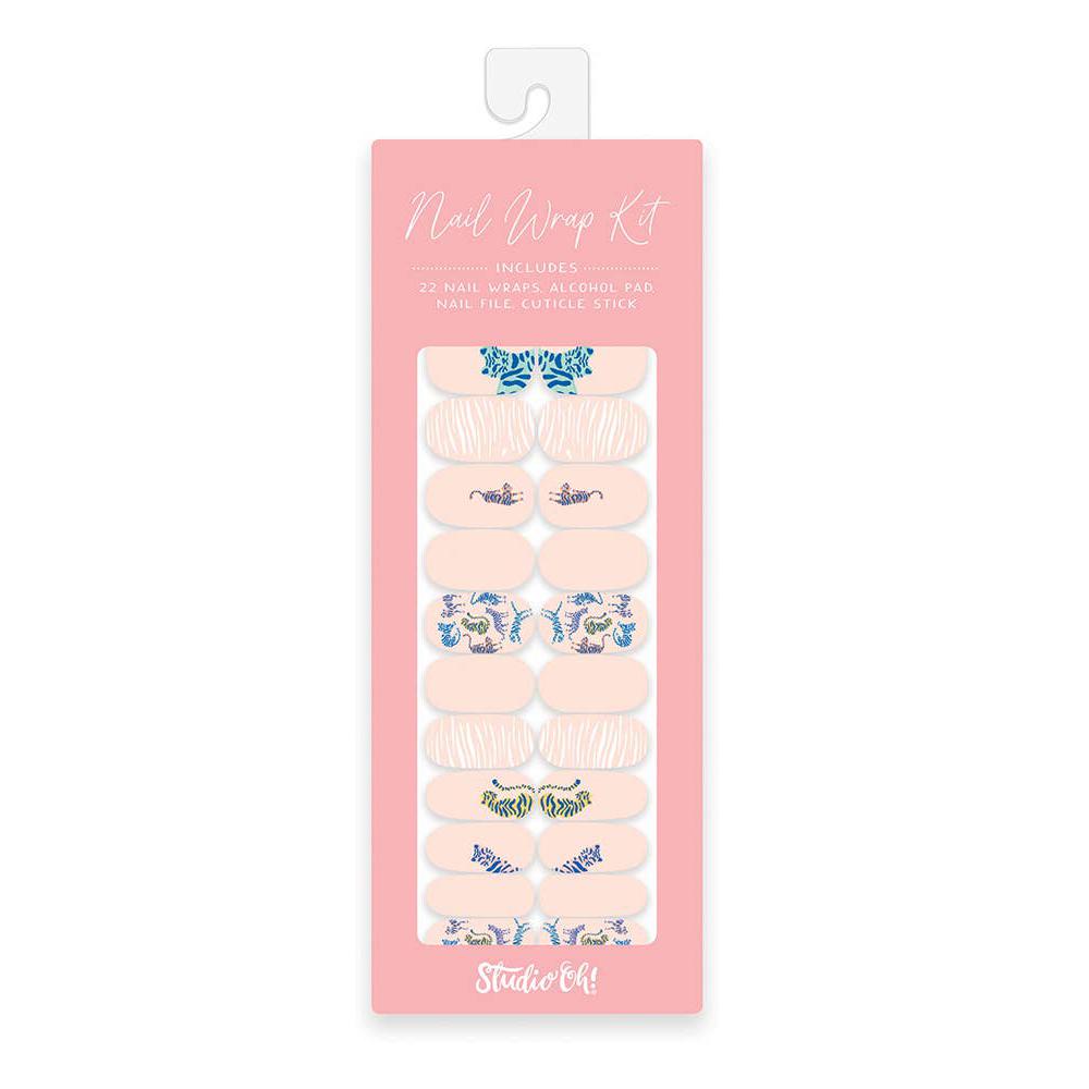 Tiger Love Nail Wrap Kit in Pink | Nail Care Arts Tools Accessories | On-the-go Travel Kit