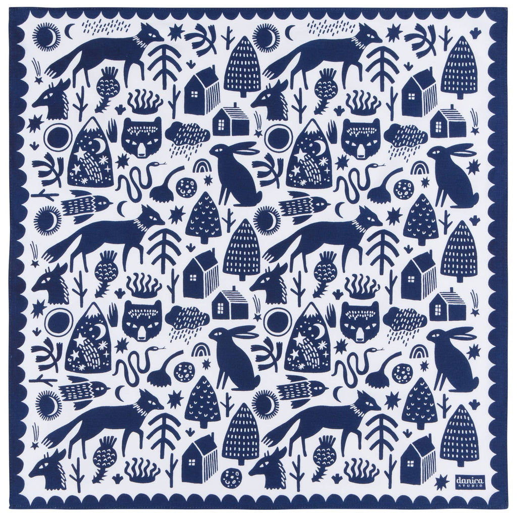 Timber Recycled Cotton Bandana | Scarf Handkerchief Neckerchief | 21"  x  21"