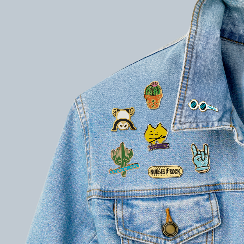 You Are My Main Squeeze Hugging Lemons Enamel Pin in Yellow