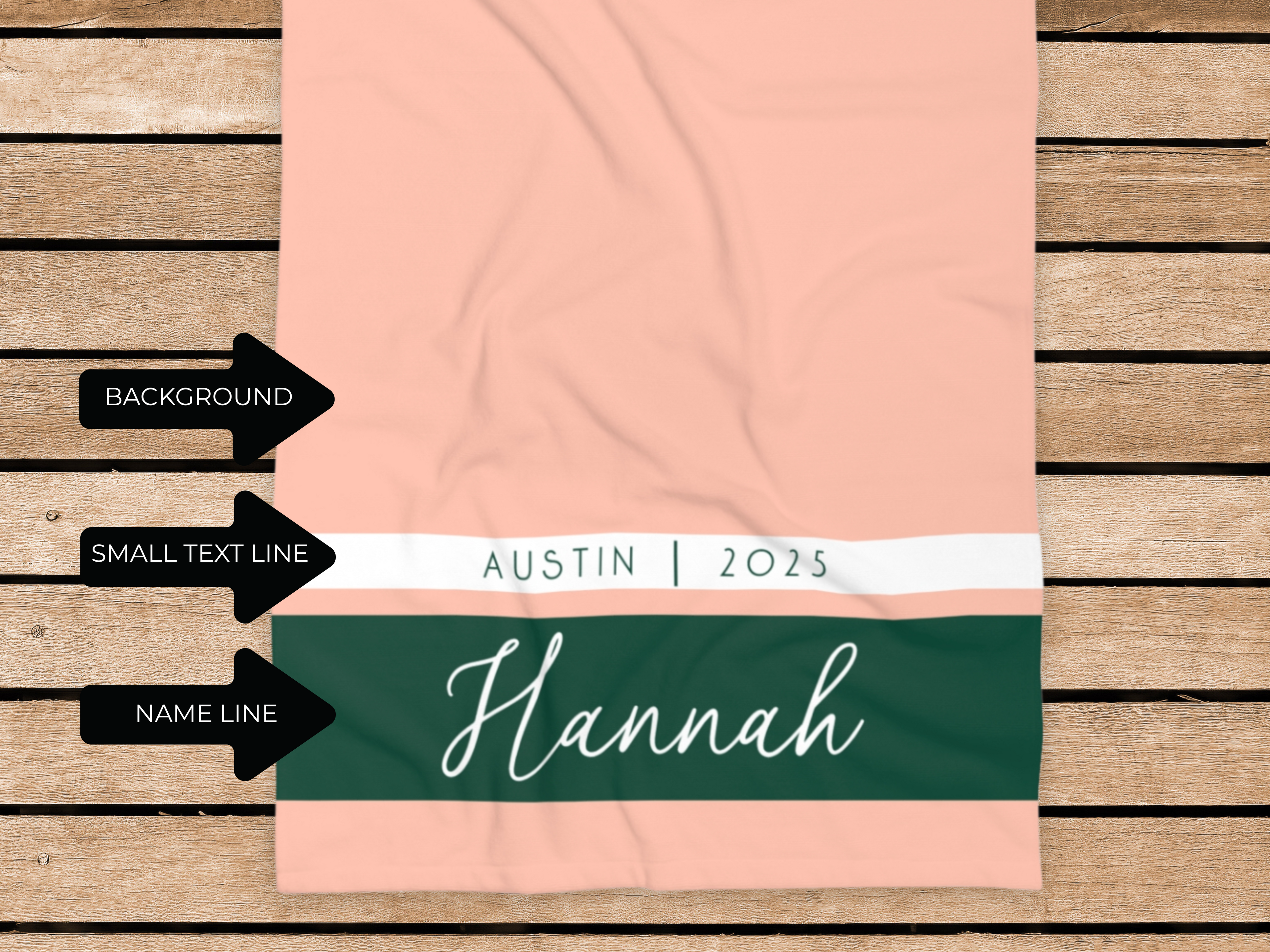 Custom Solid Beach Towel