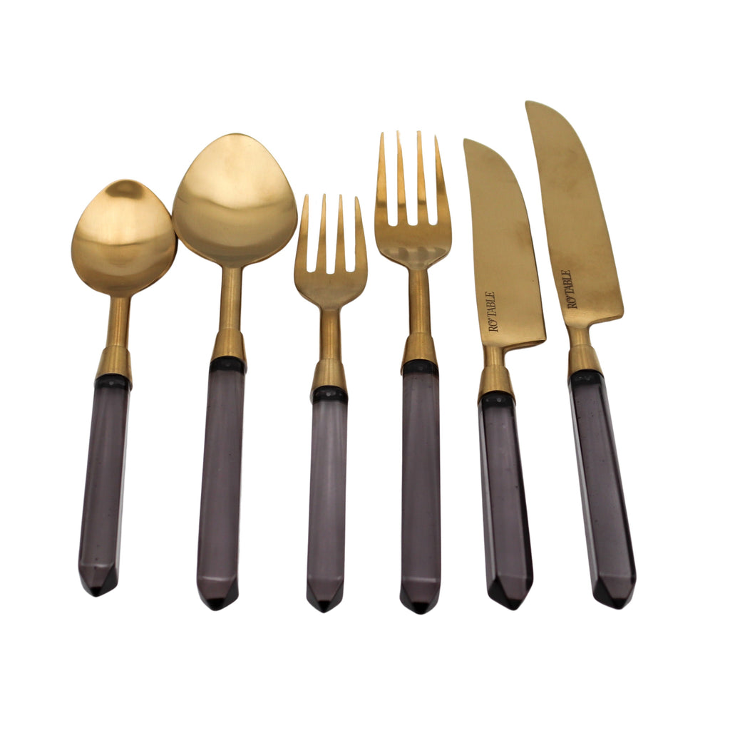 24pc Set Midnight Slate Cutlery - 6 Piece - Set of 4