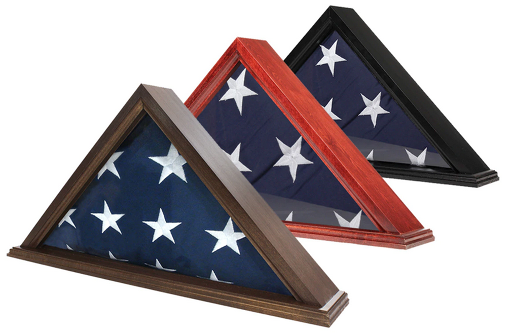 US Made Flag Case for 3' x 5' Flag,  Walnut Finish