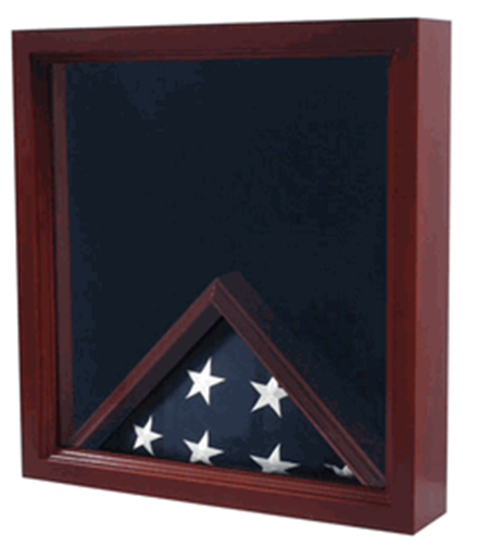 Army Flag Medal Display Box- Shadow Box, Flag Box - Oak
