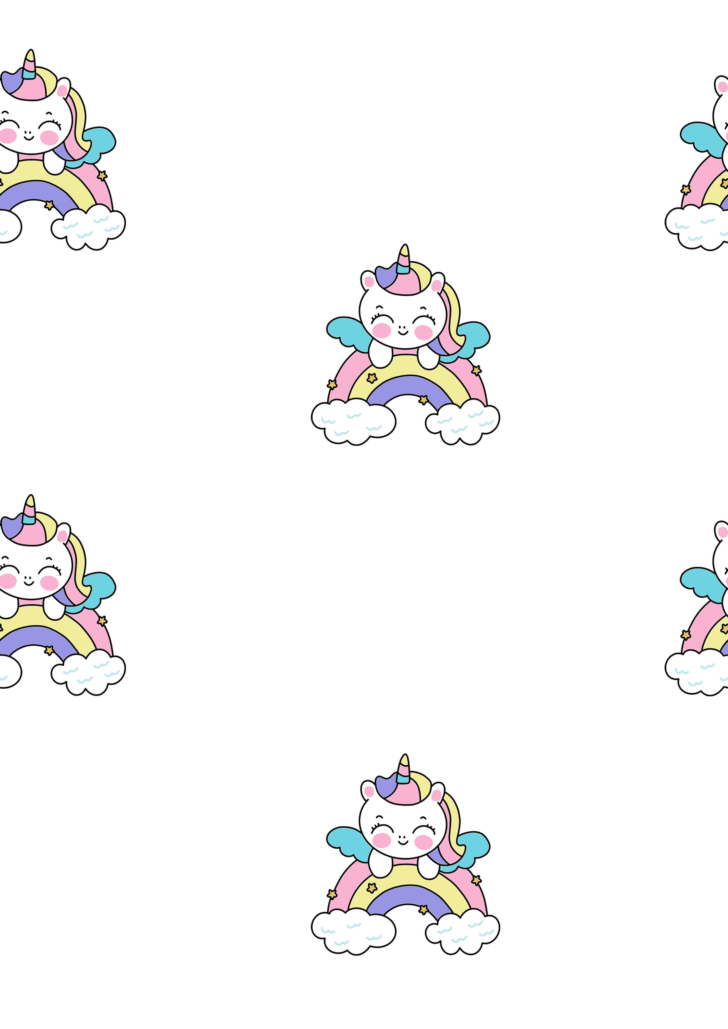Unicorn With Rainbow Printed Canopy