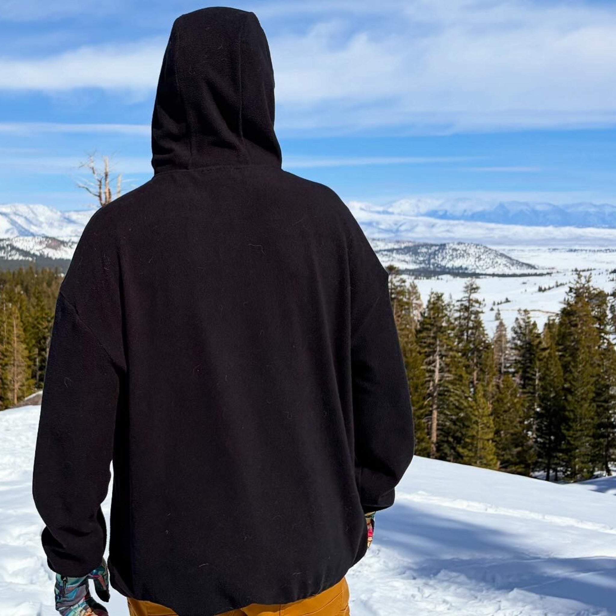 Panorama Stretch Fleece Hoodie - Black/Gray