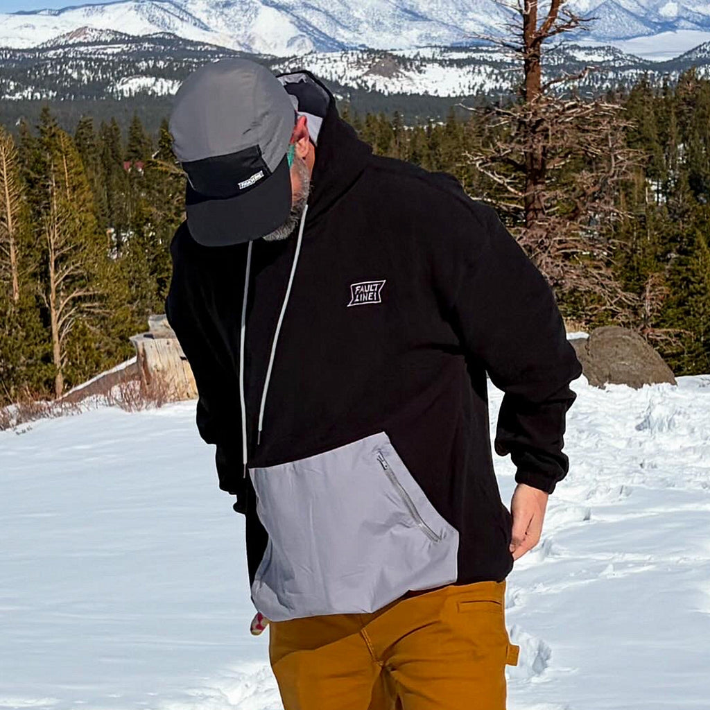 Panorama Stretch Fleece Hoodie - Black/Gray
