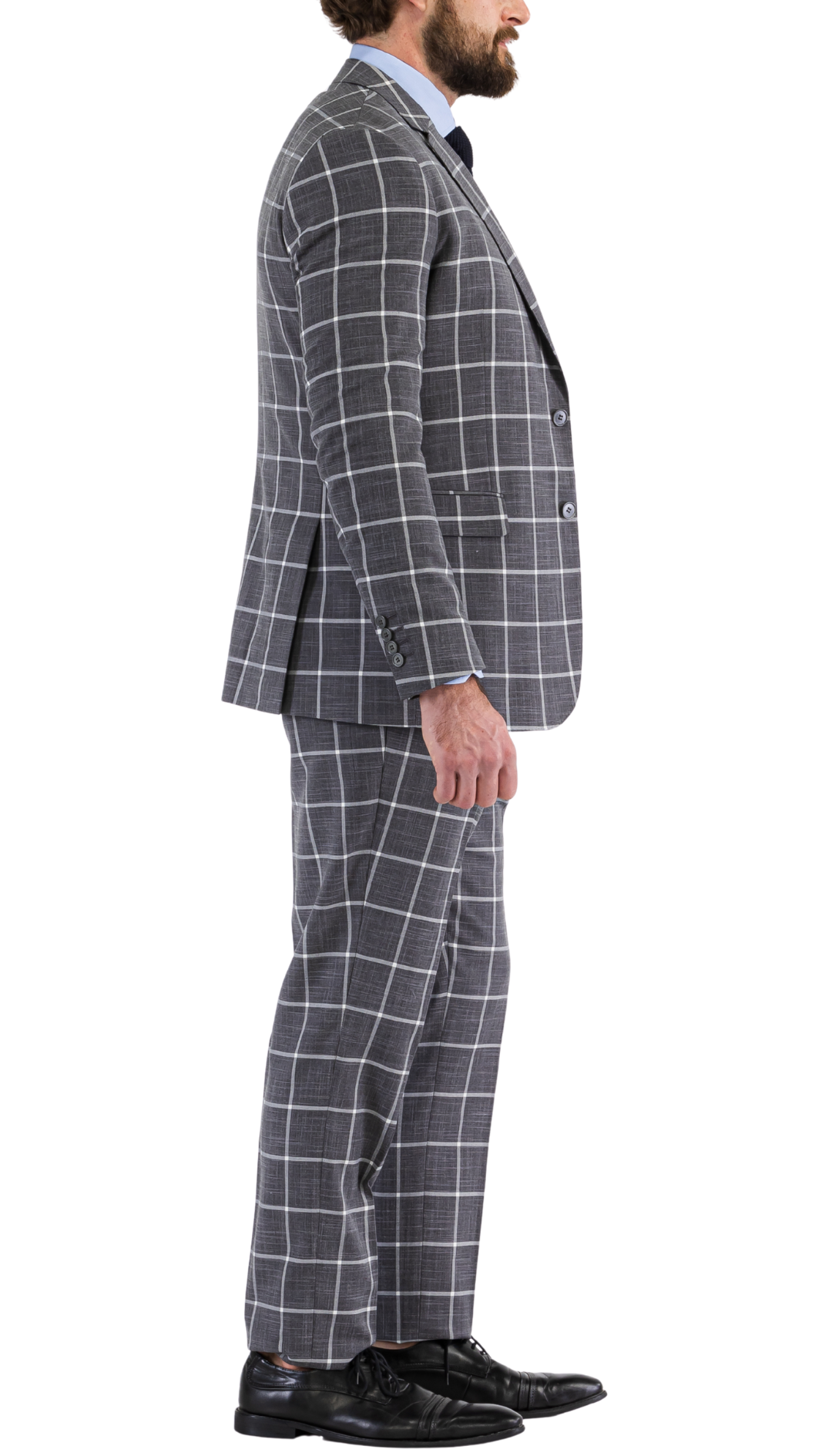 Harvy Grey Mens 2 Button Slim Notch Lapel Suit