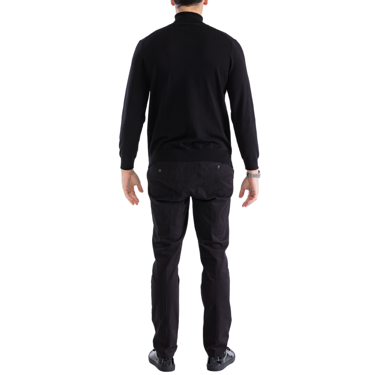 Mens Black Pullover Turtleneck Sweater