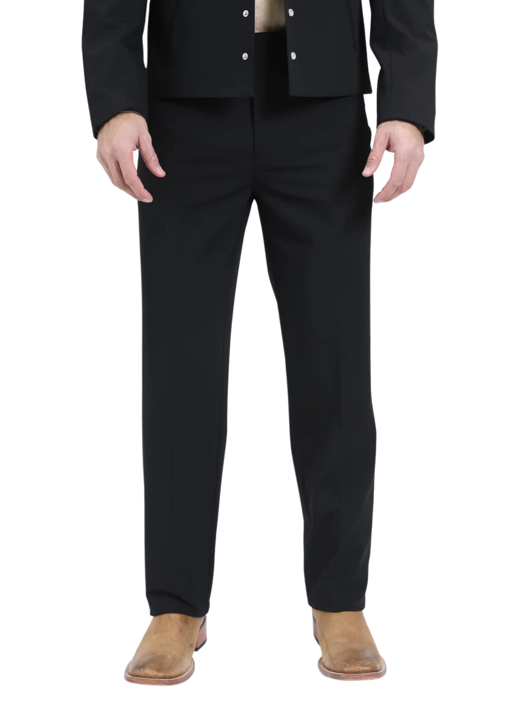 Men's Black Western Suit 2-Piece - Cowboy Suit with Western Yoke & Pearl Snaps