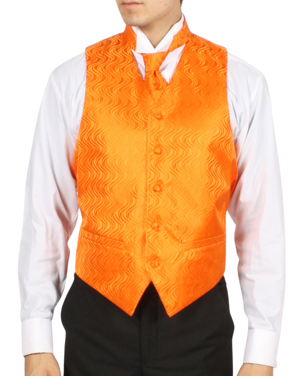 Ferrecci Mens PV150 - Orange with Orange Back Adjustable Vest Set
