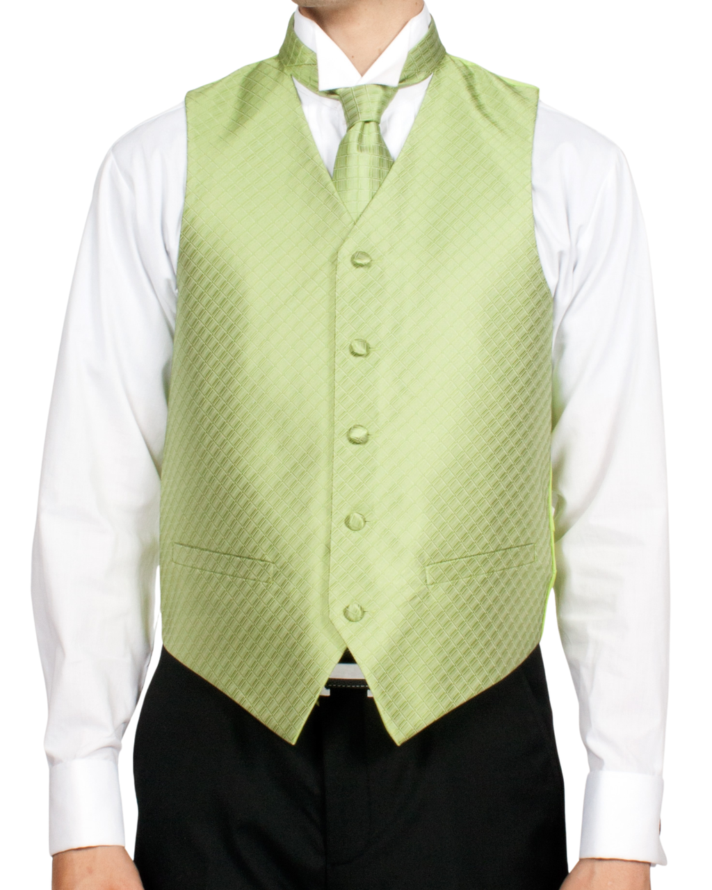 Ferrecci Mens PV300 - Green with Green Back Adjustable Diamond Vest Set