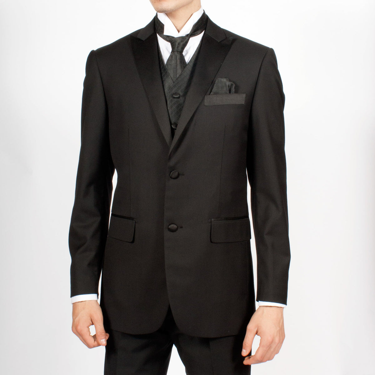 Ferrecci Mens PV300 - Black with Black Back Adjustable Diamond Vest Set