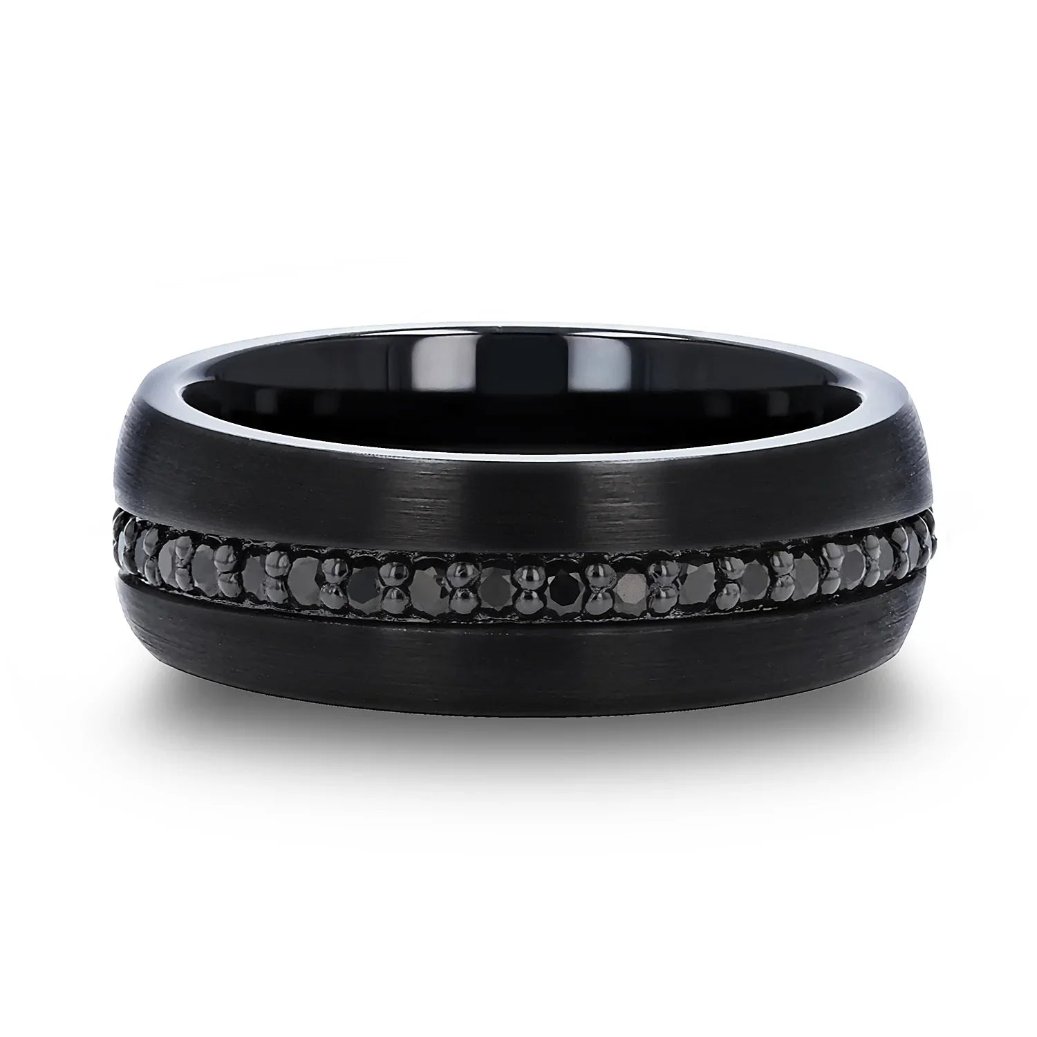 VALIANT Black Tungsten Ring with Black Sapphires – 8mm