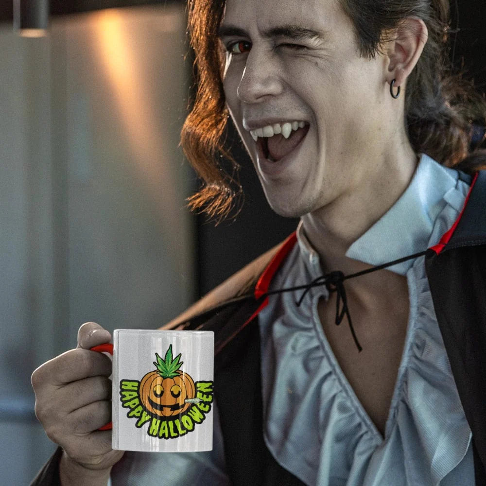 Happy Halloween Pumpkin Stoner 15oz Coffee Mug