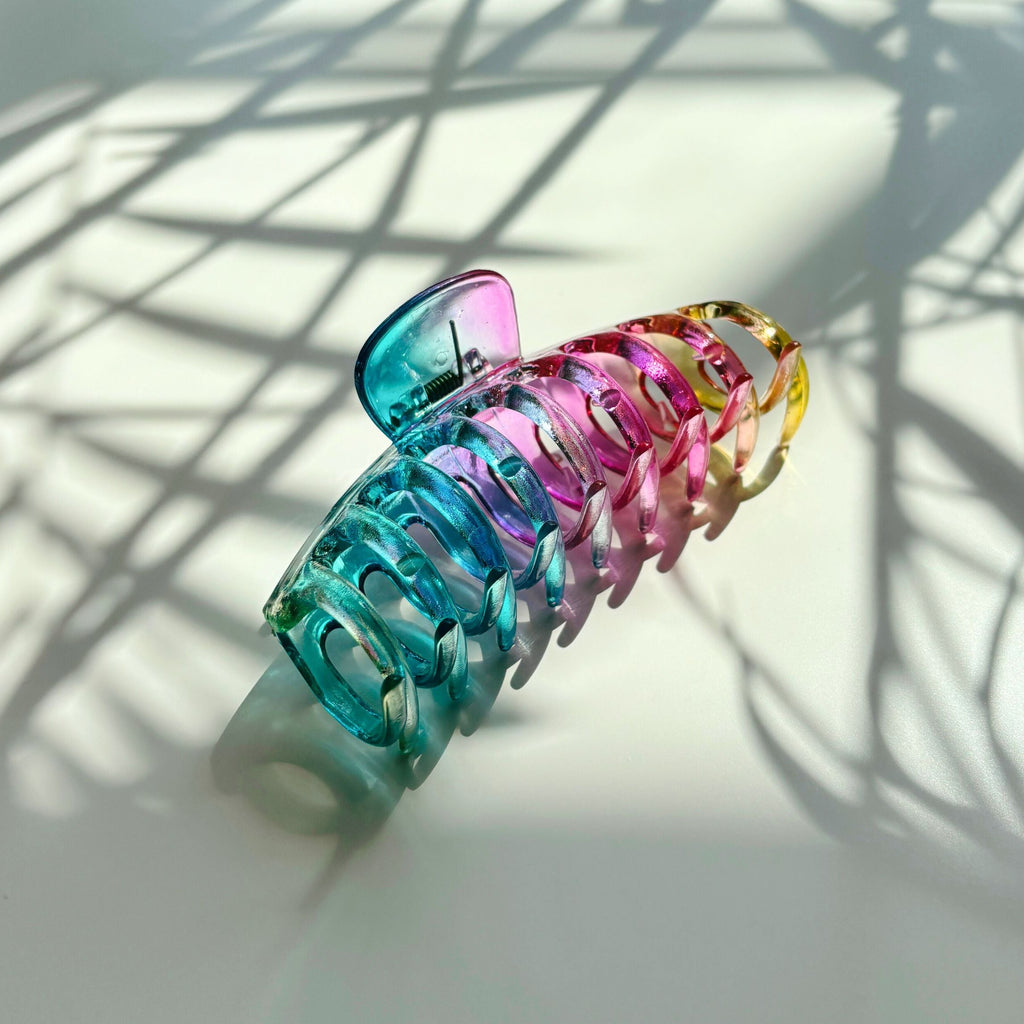 Velvet Claws Hair Claw | The Lobster in Glossy Translucent Rainbow