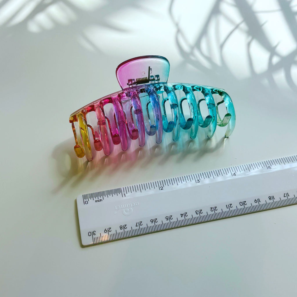 Velvet Claws Hair Claw | The Lobster in Glossy Translucent Rainbow