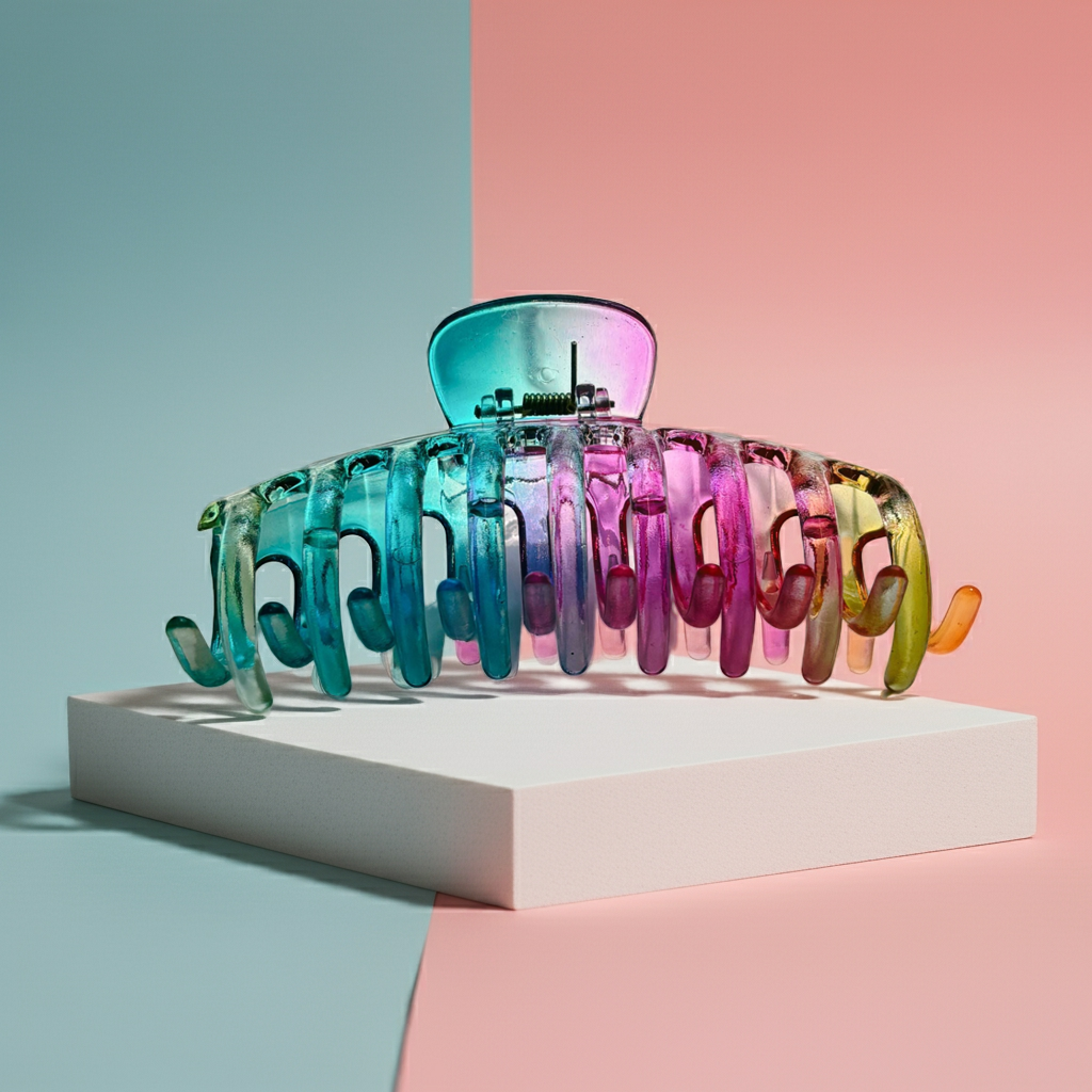 Velvet Claws Hair Claw | The Lobster in Glossy Translucent Rainbow