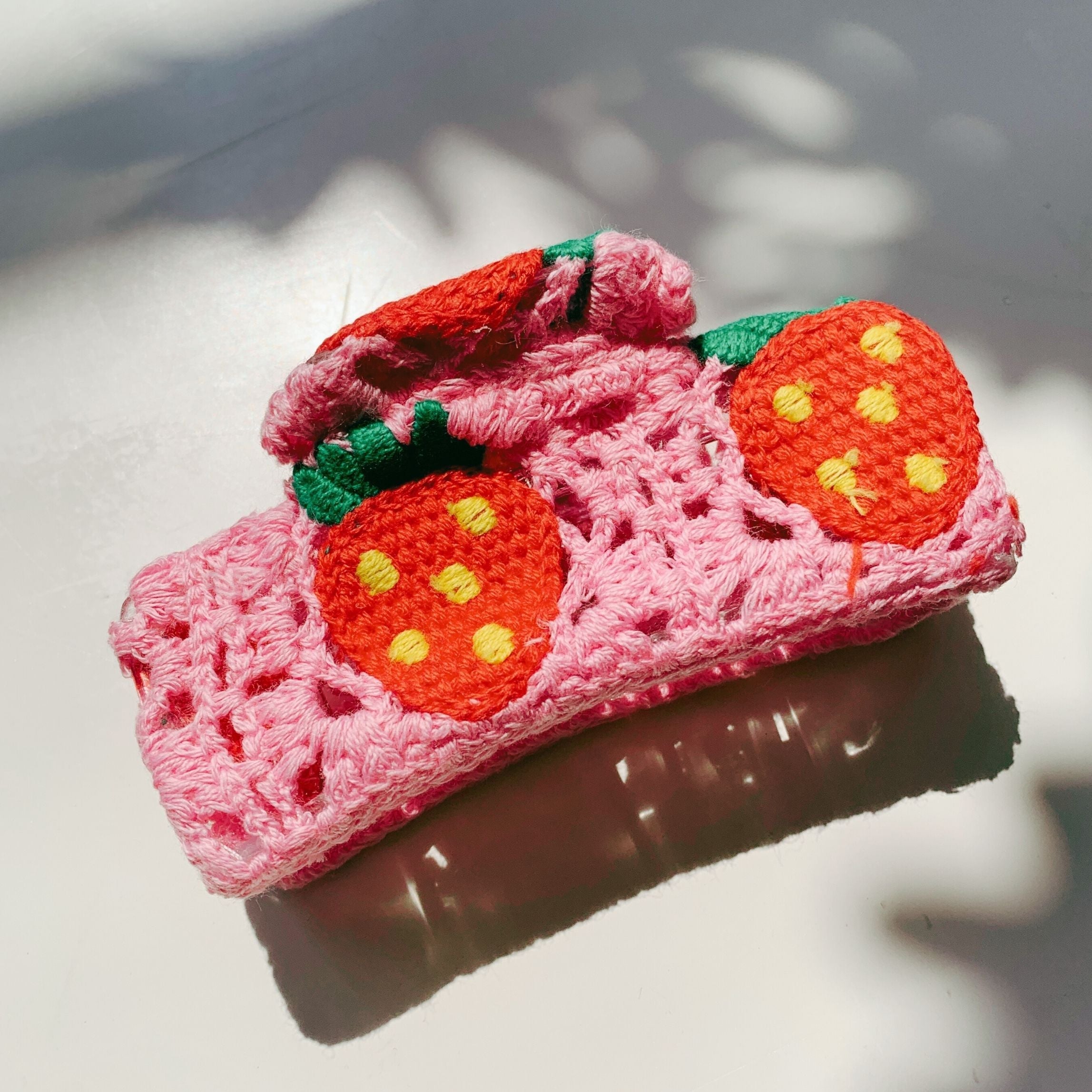 Velvet Claws Strawberry Granny Square Hair Claw