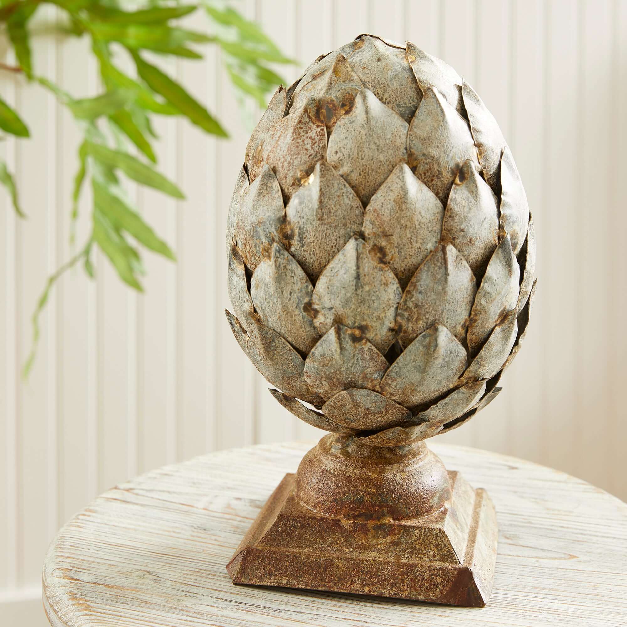 Vintage Galvanized Metal Artichoke Finial