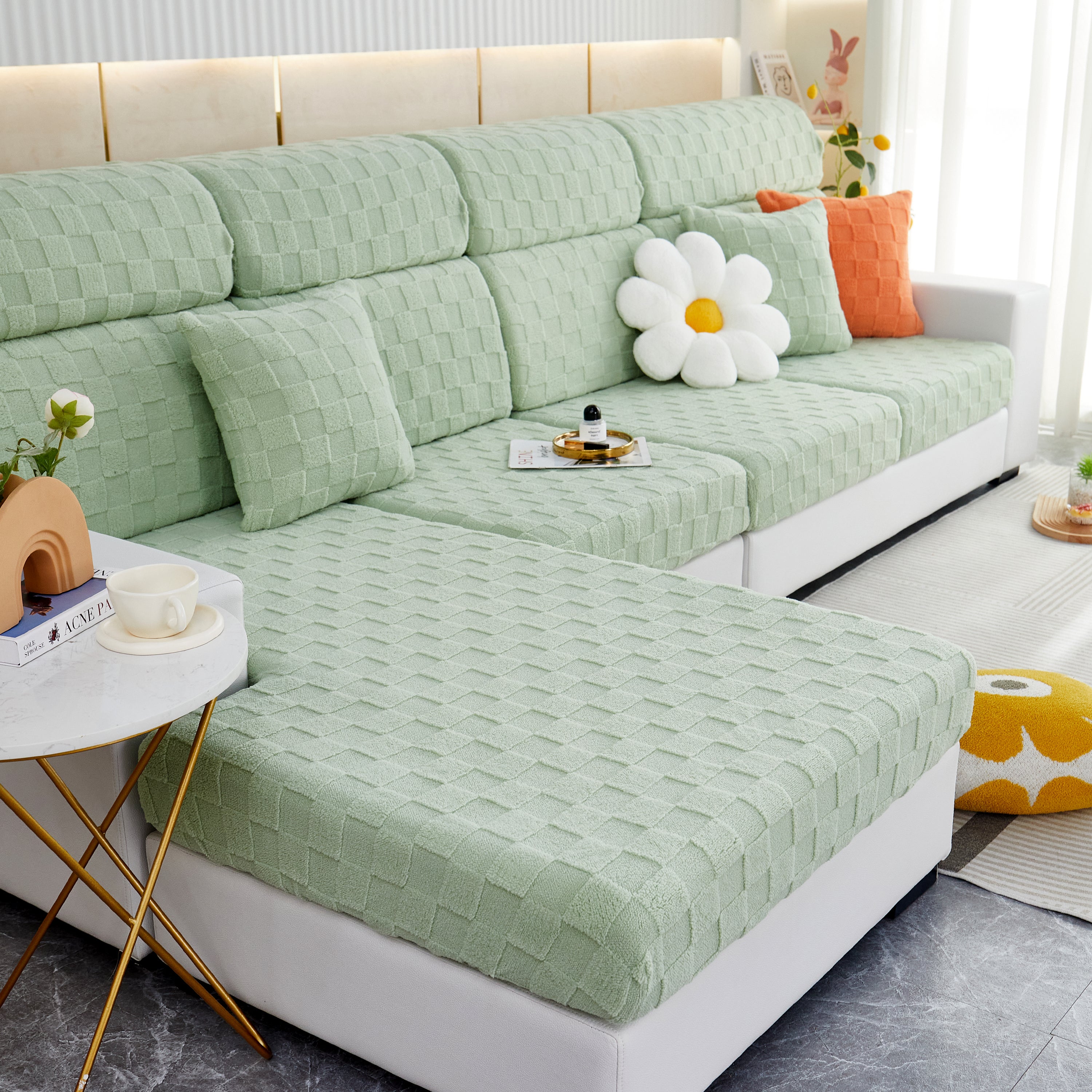 Stretchable Cotton Velvet Sofa Cover Furniture Covers for Pets Slipcovers and Couch Cushion Covers
