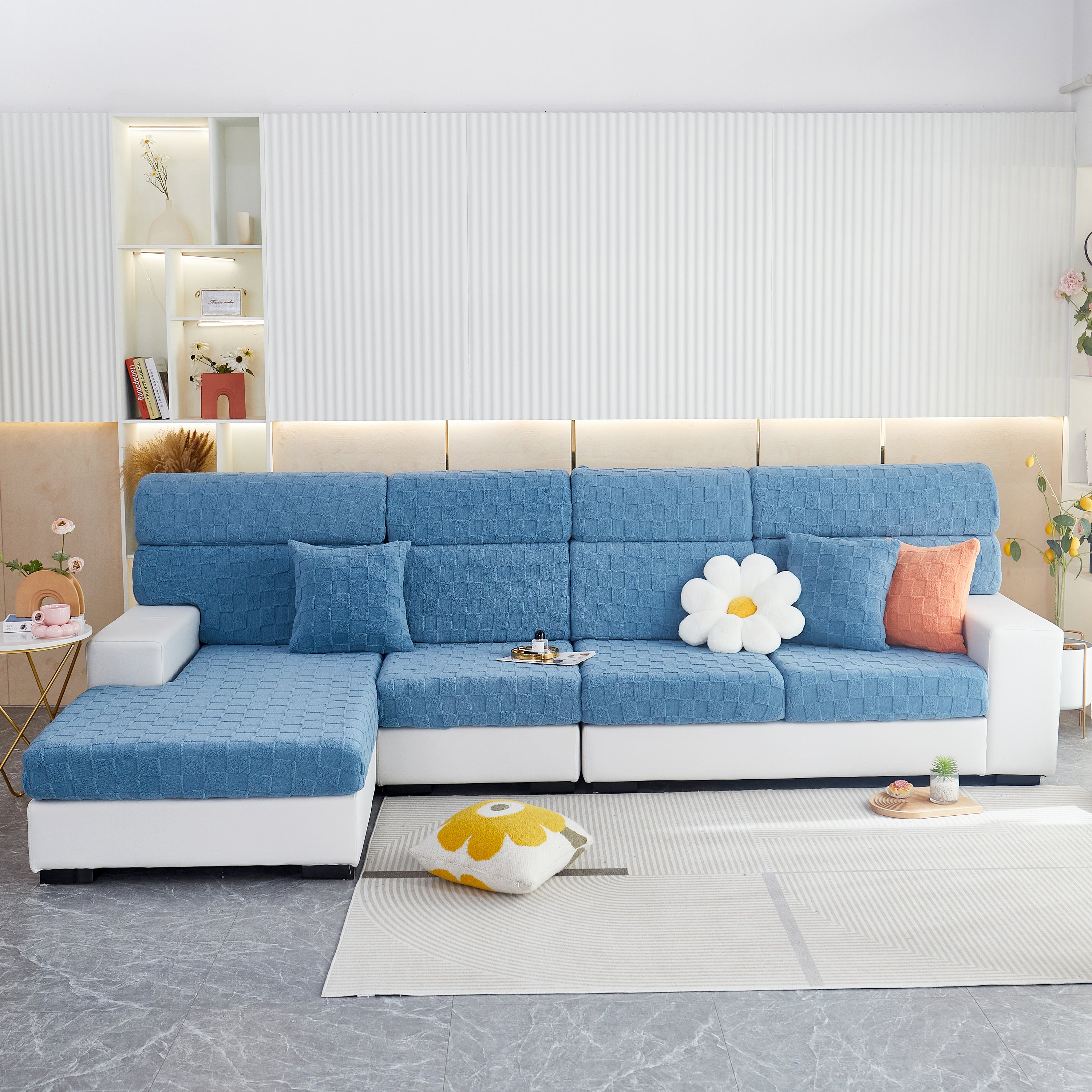 Stretchable Cotton Velvet Sofa Cover Furniture Covers for Pets Slipcovers and Couch Cushion Covers