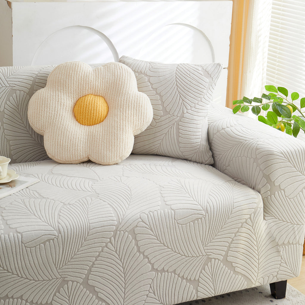 Jacquard Leaf Stretch Sofa Protector Cover Soft Washable Spandex Couch Slipcover