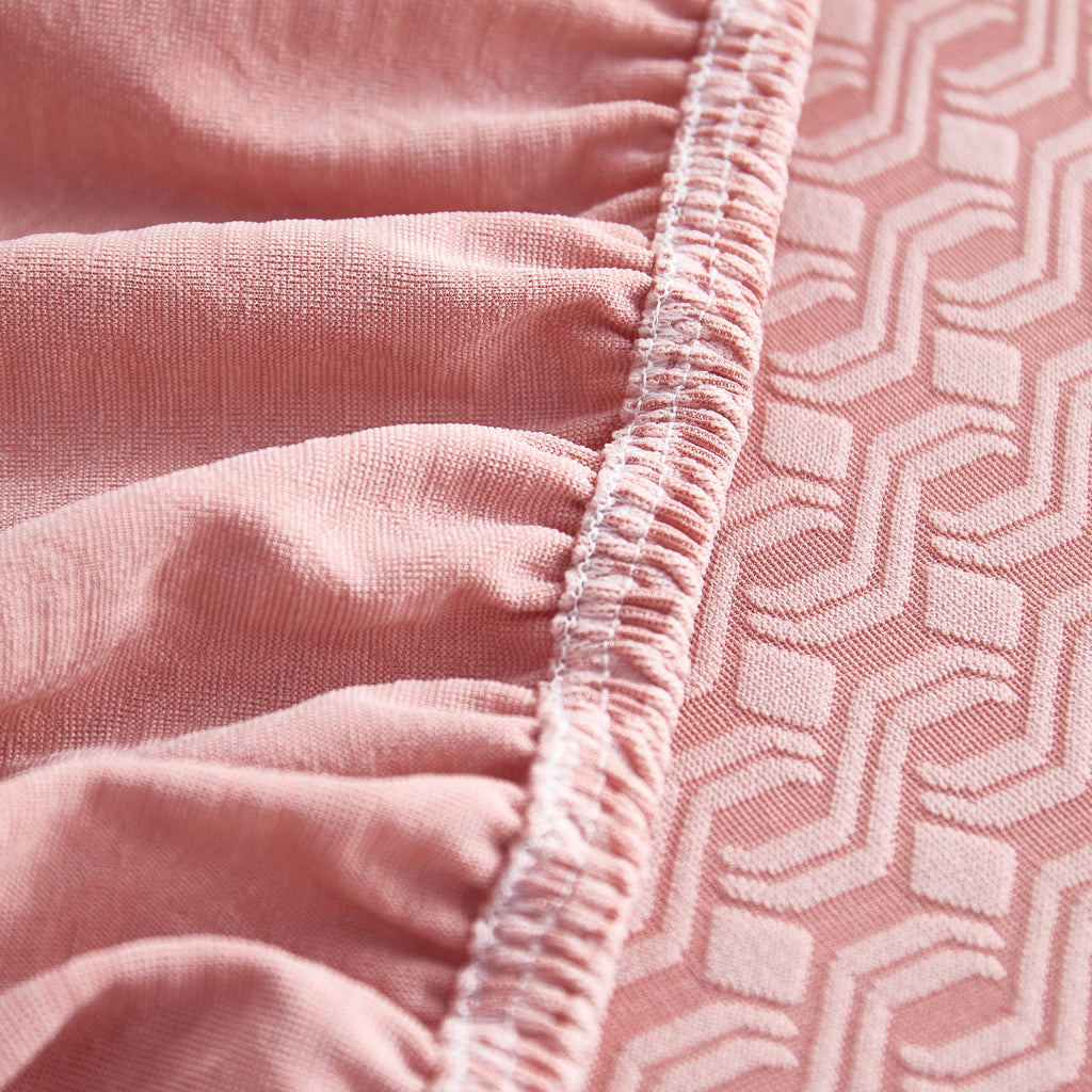 Growth Rings Jacquard Fleece Fabric Stretch Cushion Cover, Non-Slip Furniture Protector for Kids, Couch Cushion Covers
