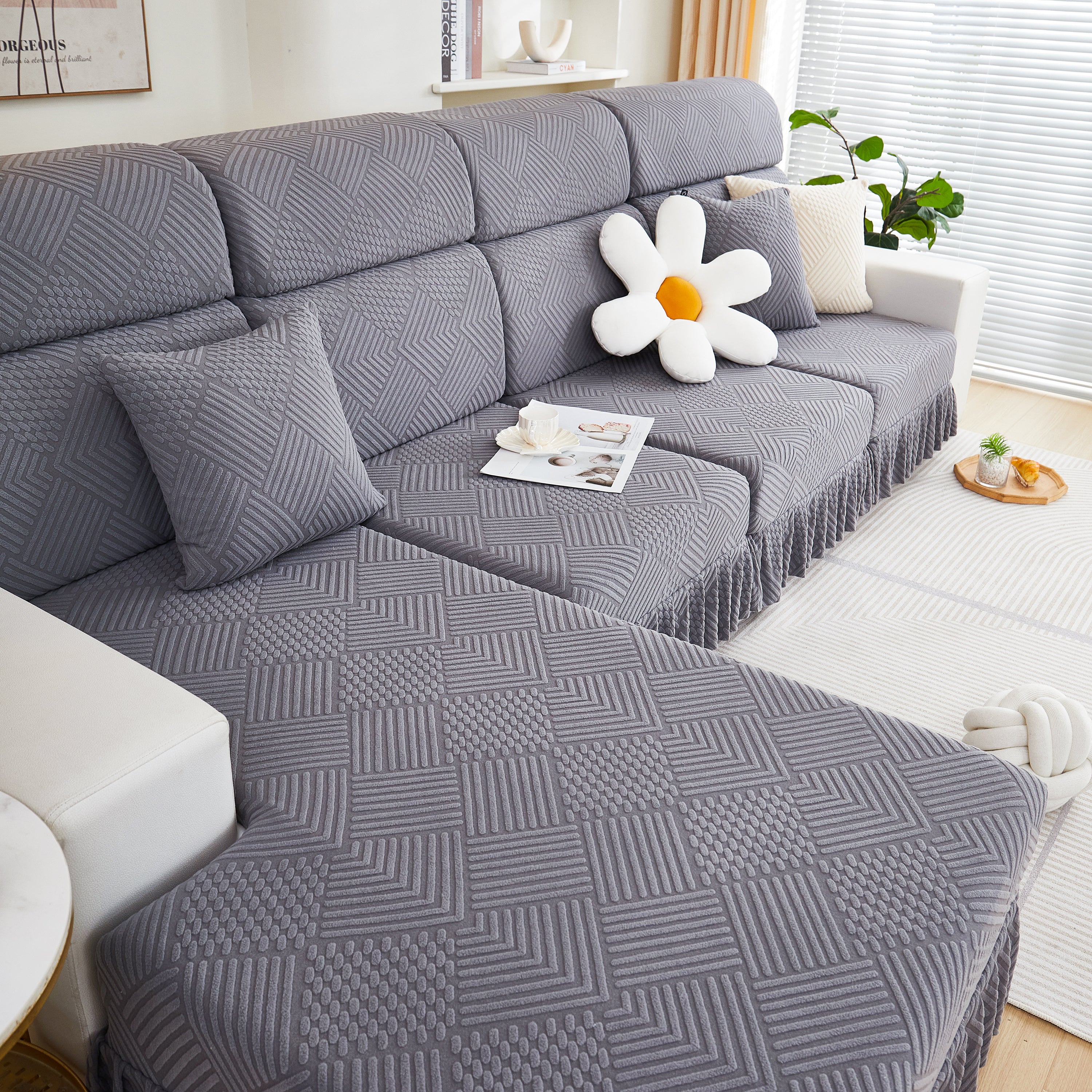 Stretch Sofa Covers for Couch Seats and Cushions, Suitable for 1/2/3/4/L Seater Sofas and Couches