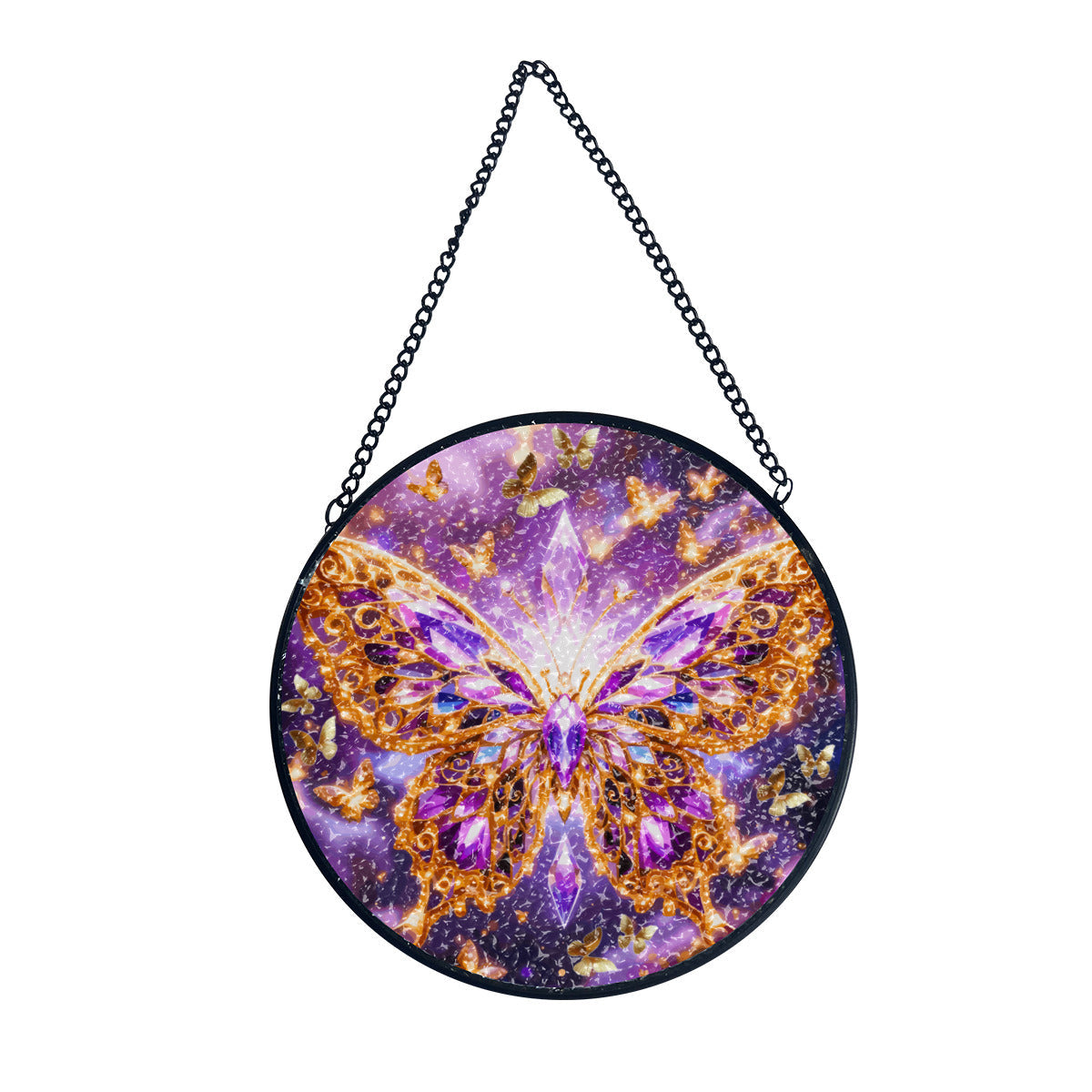 Purple Crystal Butterfly Suncatcher Home Decor