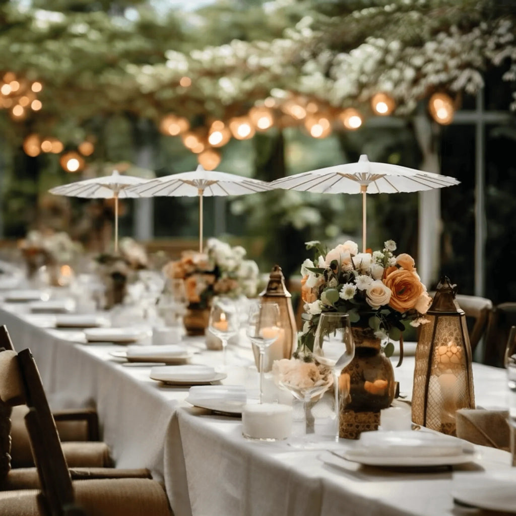 White Wedding Umbrella – Outdoor Parasol for Brides & Guests
